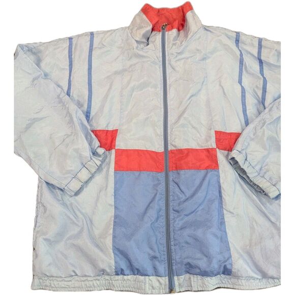 Avon Jackets & Blazers - Vintage 1990s Y2K Lavon All Over Print Windbreaker Blue Zip Up L